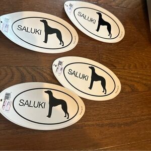 Saluki Dog Oval Stickers set of 4